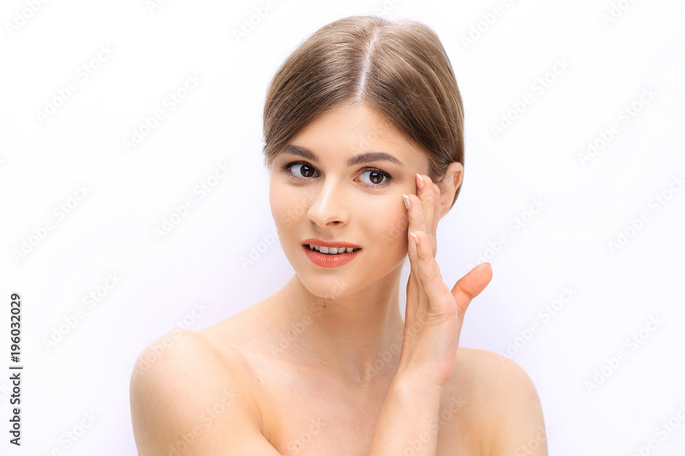 closeup face of a beautiful young woman. closeup face of a beautiful young woman.
