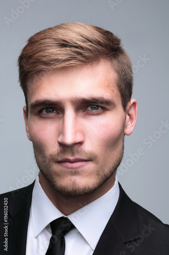 closeup face of a serious businessman.