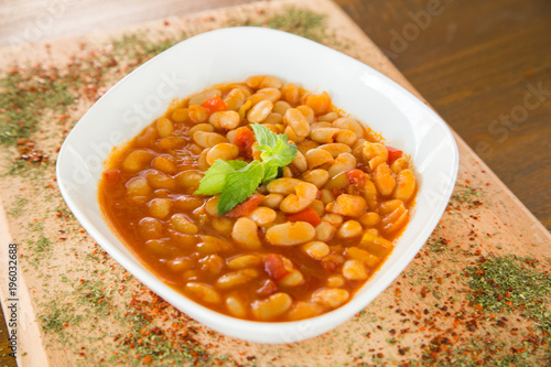 Turkish beans on a plate