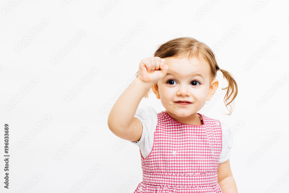 Preschool toddler girl with ponytails Preschool toddler girl with ponytails