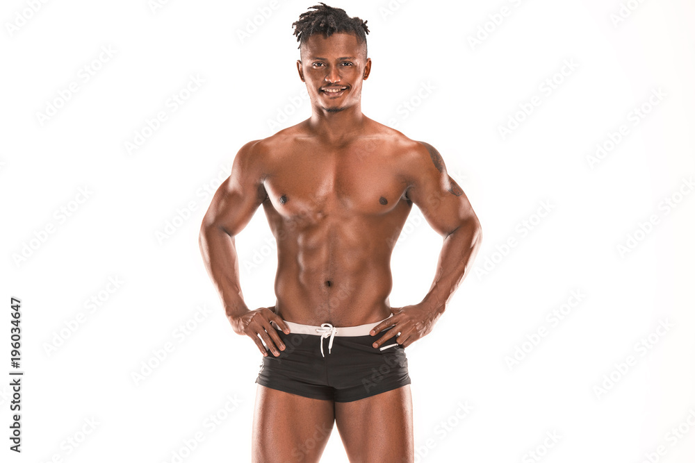 Fit young man with beautiful torso isolated on white background Fit young man with beautiful torso isolated on white background