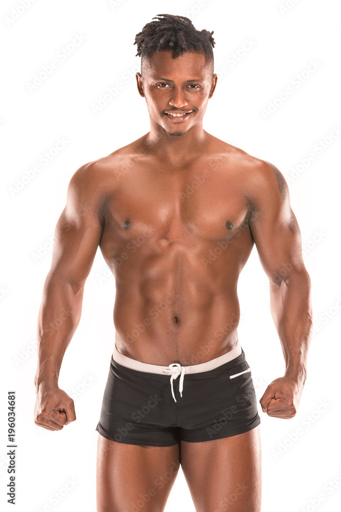 Fit young man with beautiful torso isolated on white background Fit young man with beautiful torso isolated on white background