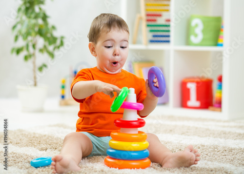 Baby toddler makes funny fa...
