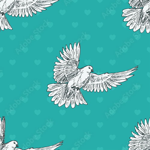 recznie-rysowane-golebie-w-locie