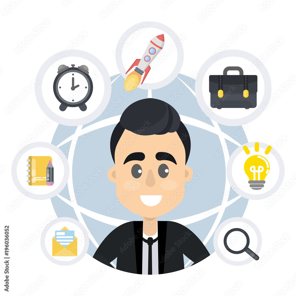 Businessman global work. Businessman global work.