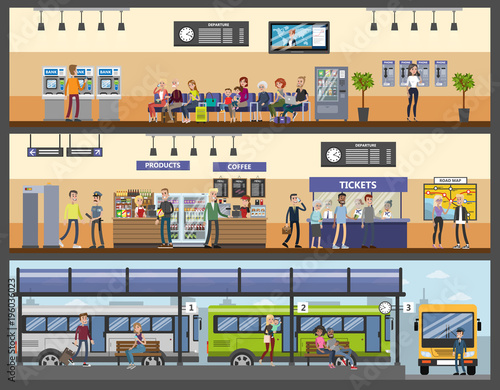 Bus station building.