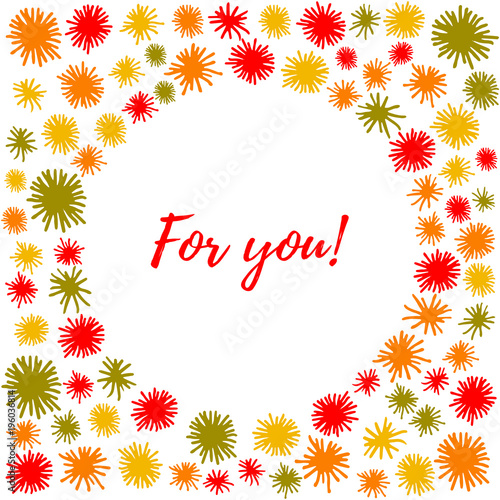 Greetin card with doodles template vector