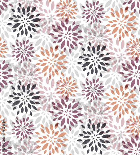 Abstract purple floral seamless vector pattern