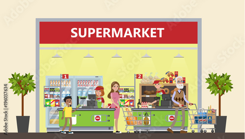 Supermarket in mall.