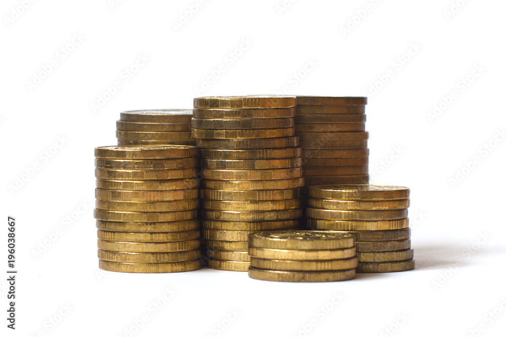 stack of coins isolated on white background stack of coins isolated on white background