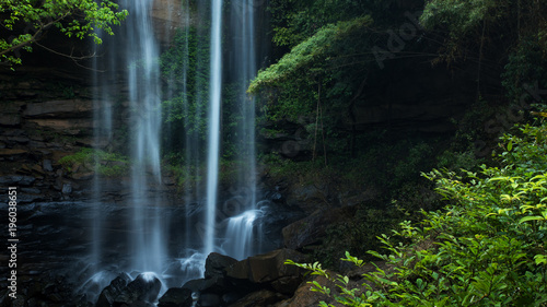Beautiful waterfall at tropical rain forest © peangdao