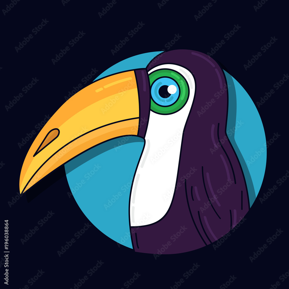 Naklejka premium Toucan bird colorful vector illustration