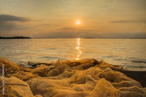 Sunset on Tri An lake