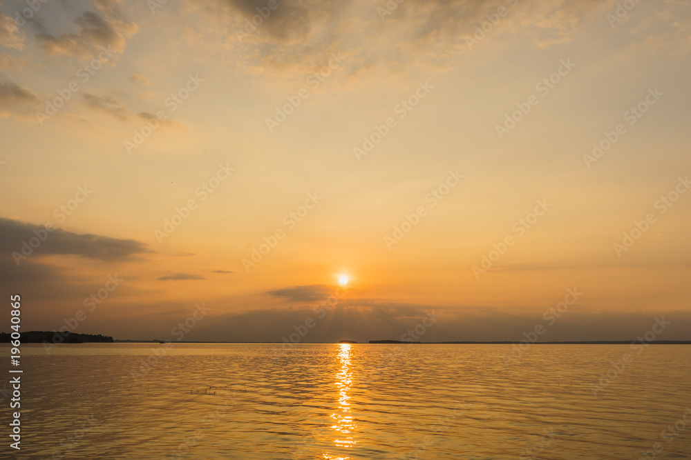 Sunset on Tri An lake