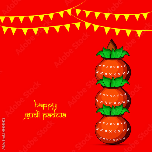 Illustration of elements for the occasion of Hindu festival Gudi Padwa