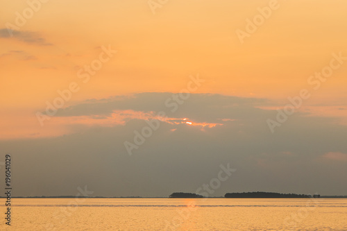 Sunset on Tri An lake
