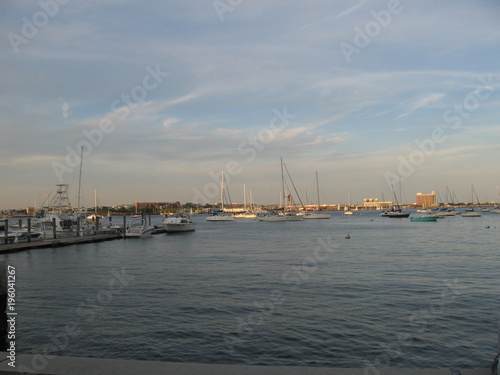 Boats in Boston Harbour on a sunny summer day