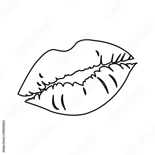 line sexy woman lips style icon