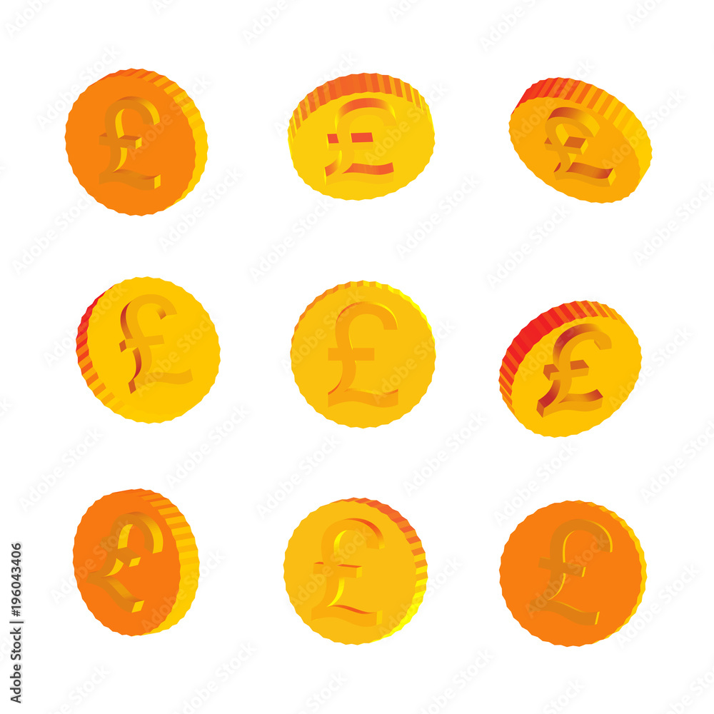 Golden Coins with Pound Symbols Golden Coins with Pound Symbols