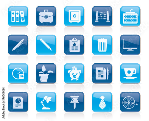 Business and office equipment icons - vector icon set 1
