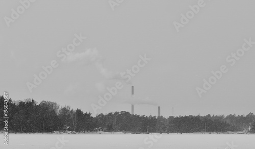 Smoking chimney, Espoo, Finland