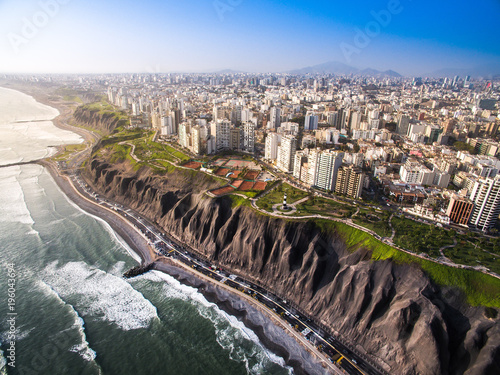 LIMA, PERU: Panoramic view of Lima from Miraflores. photo