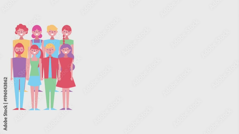 people cartoon characters group female and male animation people cartoon characters group female and male animation