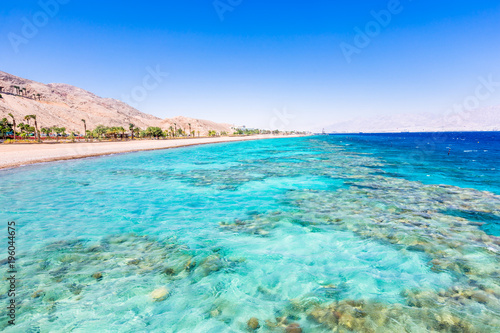 Eilat, Israel. Beautiful sea, beachs and mountais. © marabelo