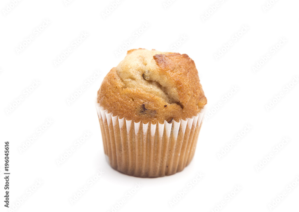 Classic Banana Nut Muffins on a White Background Classic Banana Nut Muffins on a White Background