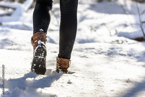 Walking in snow boots, winter fashion for women