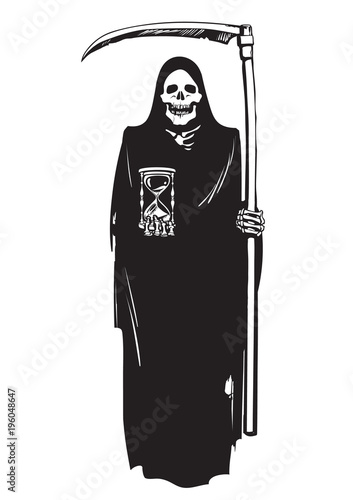 Death with hourglass and scythe