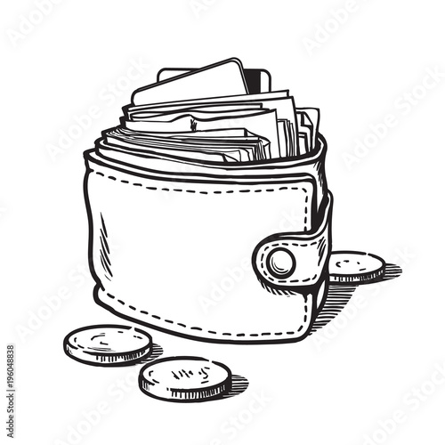 Wallet with money and credit cards