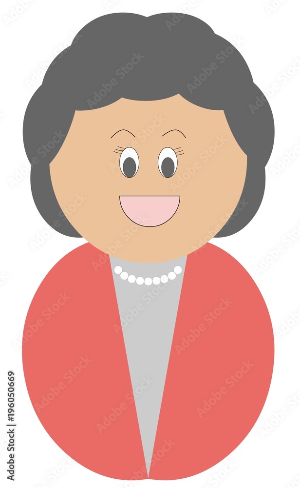 Senhora branca grisalha com roupa vermelha Senhora branca grisalha com roupa vermelha