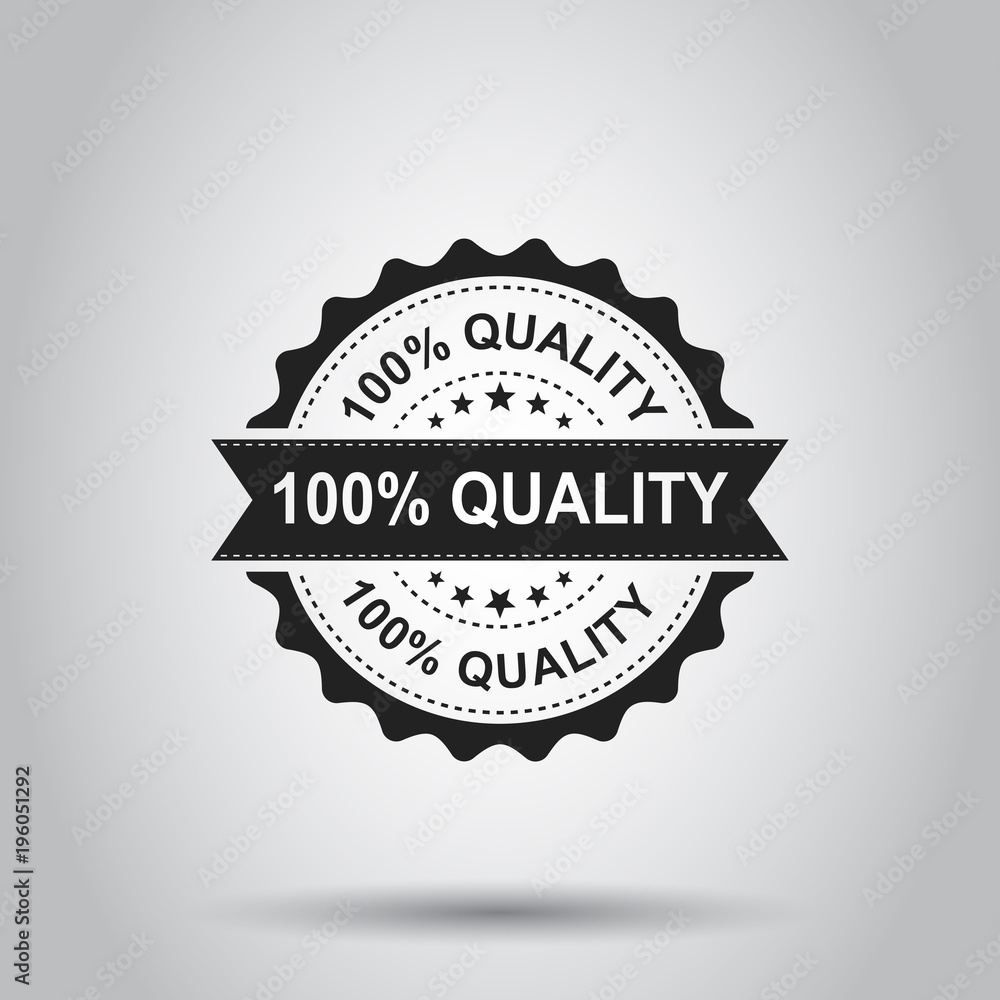 100% quality grunge rubber stamp. Vector illustration on white