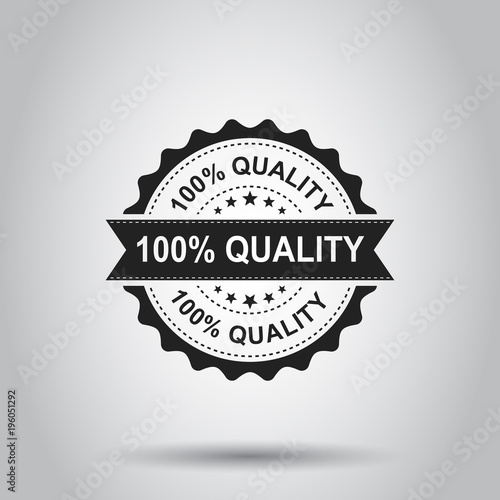 100% quality grunge rubber stamp. Vector illustration on white background. Business concept 100 percent quality stamp pictogram.