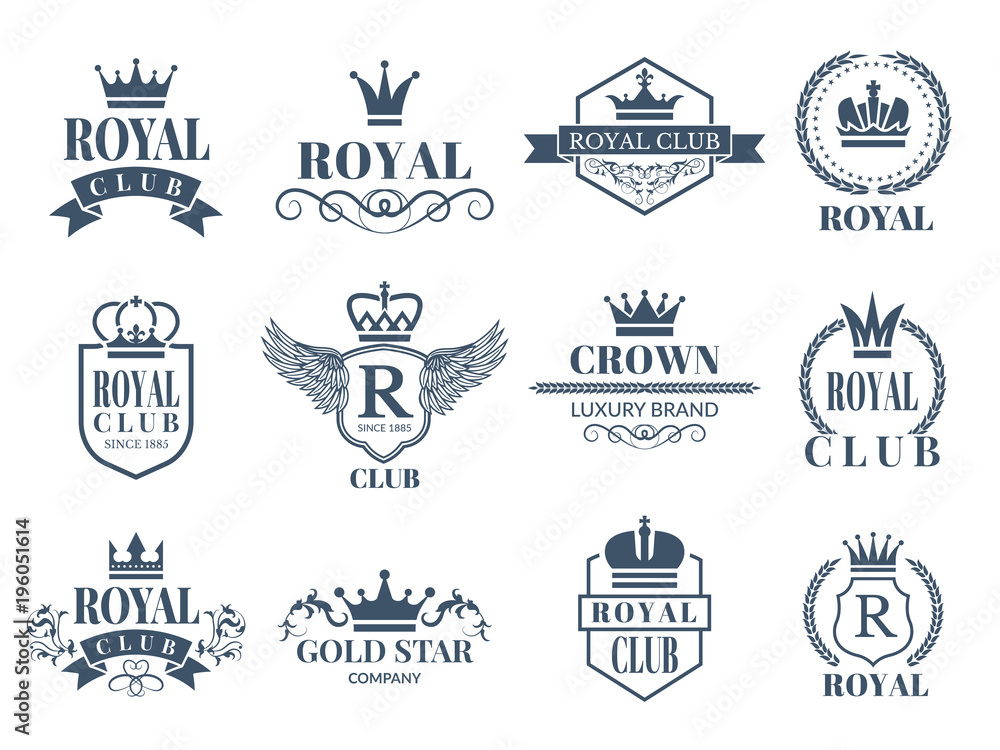 Royal and luxury badges set