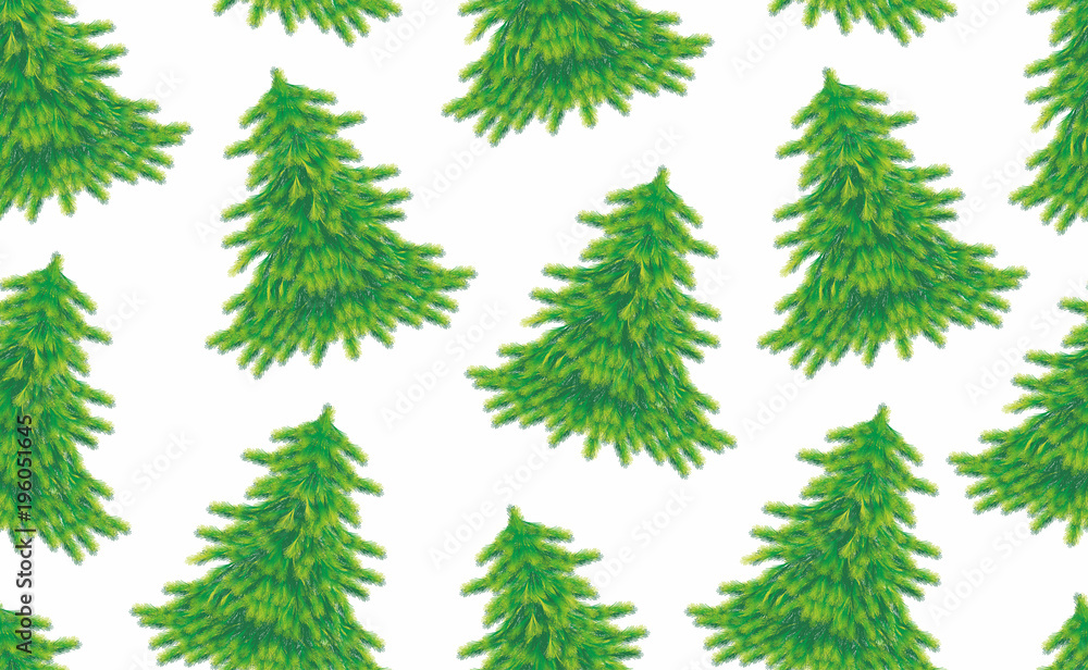 Seamless pattern with Christmas trees. isolated on white background