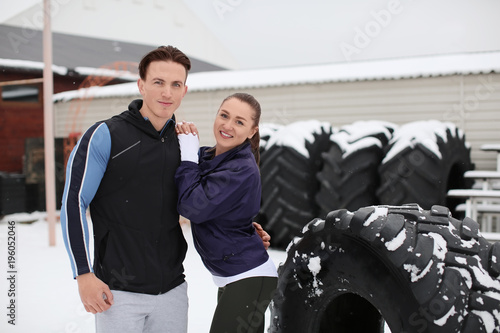 Young sporty woman and man ...