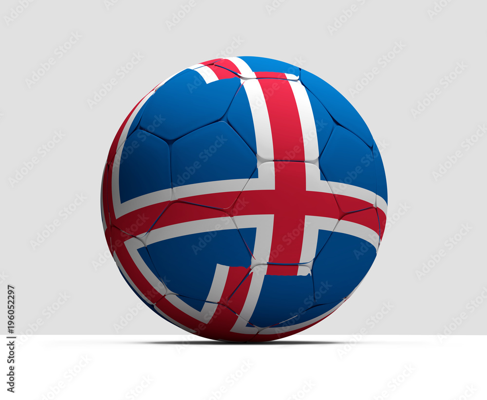 Iceland soccer football ball 3d rendering Iceland soccer football ball 3d rendering