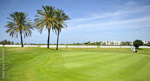 Jugadores de golf en Costa Ballena, Rota, provincia de Cádiz, España