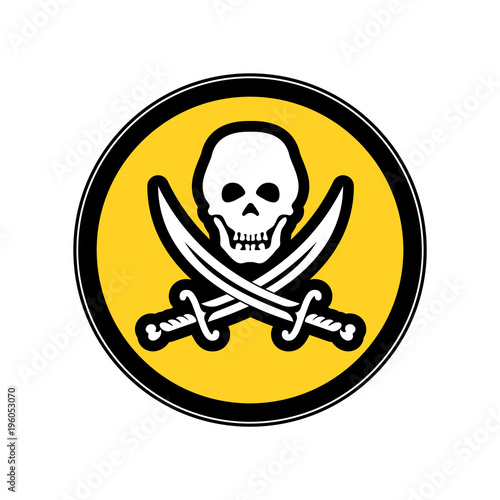 Piracy the concept of cyber security the warning sign.