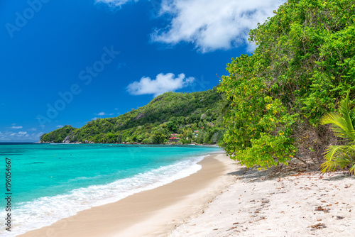 Amazing beach and vegetation in Seychelles