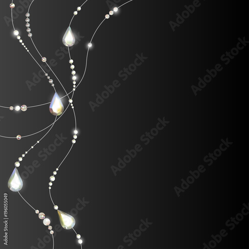 Gems. Diamonds. Crystals. Jewelry. Beads. Decoration. Luxurious. Threads. Garlands.