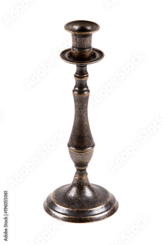 Bronze candle holder on a white background