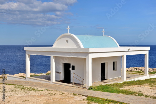 Cyprus. A small church on the Mediterranean coast