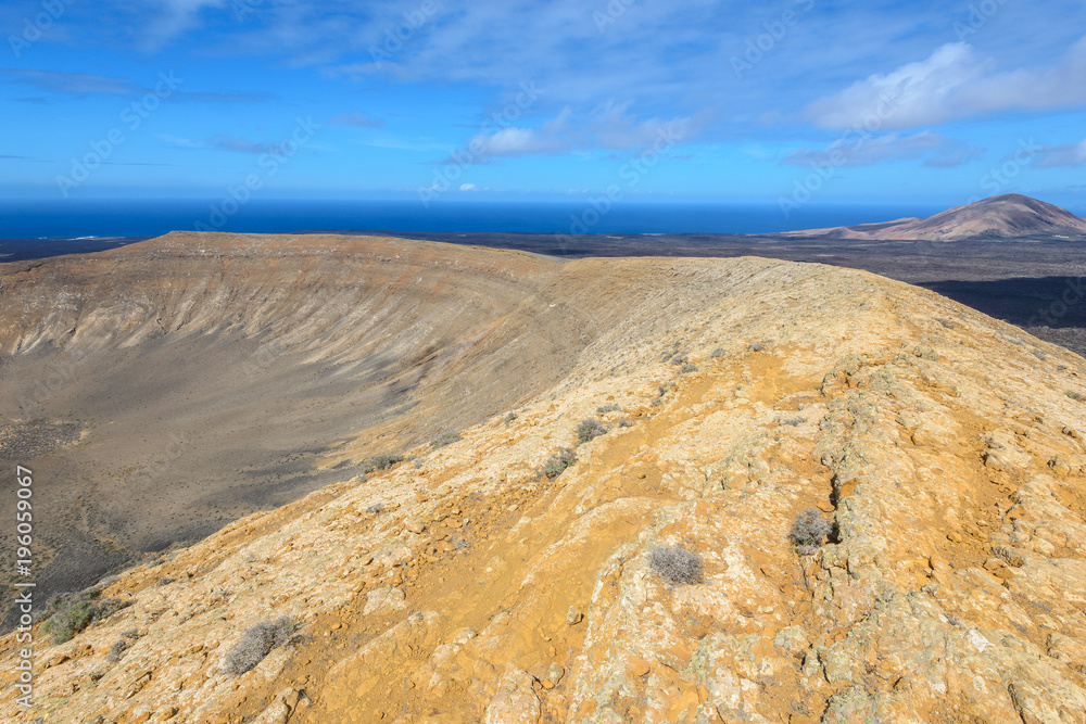 White Crater in Lanzarote, Canary islands, Spain