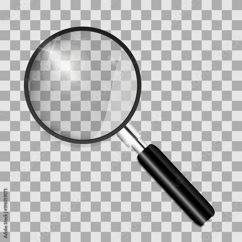 Magnifying Glass With Isolated on Transparent Background. Vector Illustration