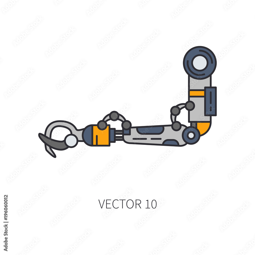 Bionic robot arm prosthesis color line icon. Bionic prosthesis limb. Biotechnology futuristic medicine. Future technology. Medical artificial mechanical robot implant sign and symbol. Transplantation. Bionic robot arm prosthesis color line icon. Bionic prosthesis limb. Biotechnology futuristic medicine. Future technology. Medical artificial mechanical robot implant sign and symbol. Transplantation.