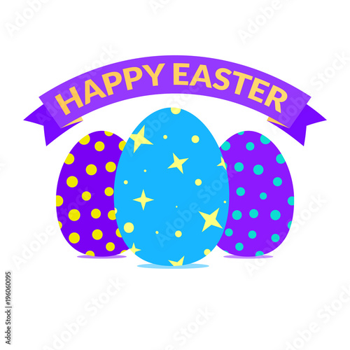 Easter congratulation card in bright vivid colors