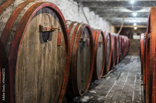 Barrels of wine in old cellar © Boca